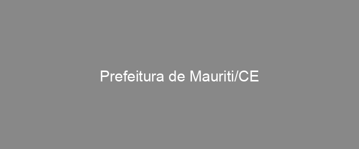 Provas Anteriores Prefeitura de Mauriti/CE